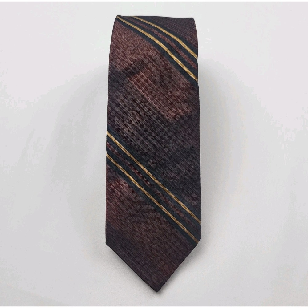 Regal Stripped Brown Men's Tie, Vintage, 1970s, Mid-Century Modern